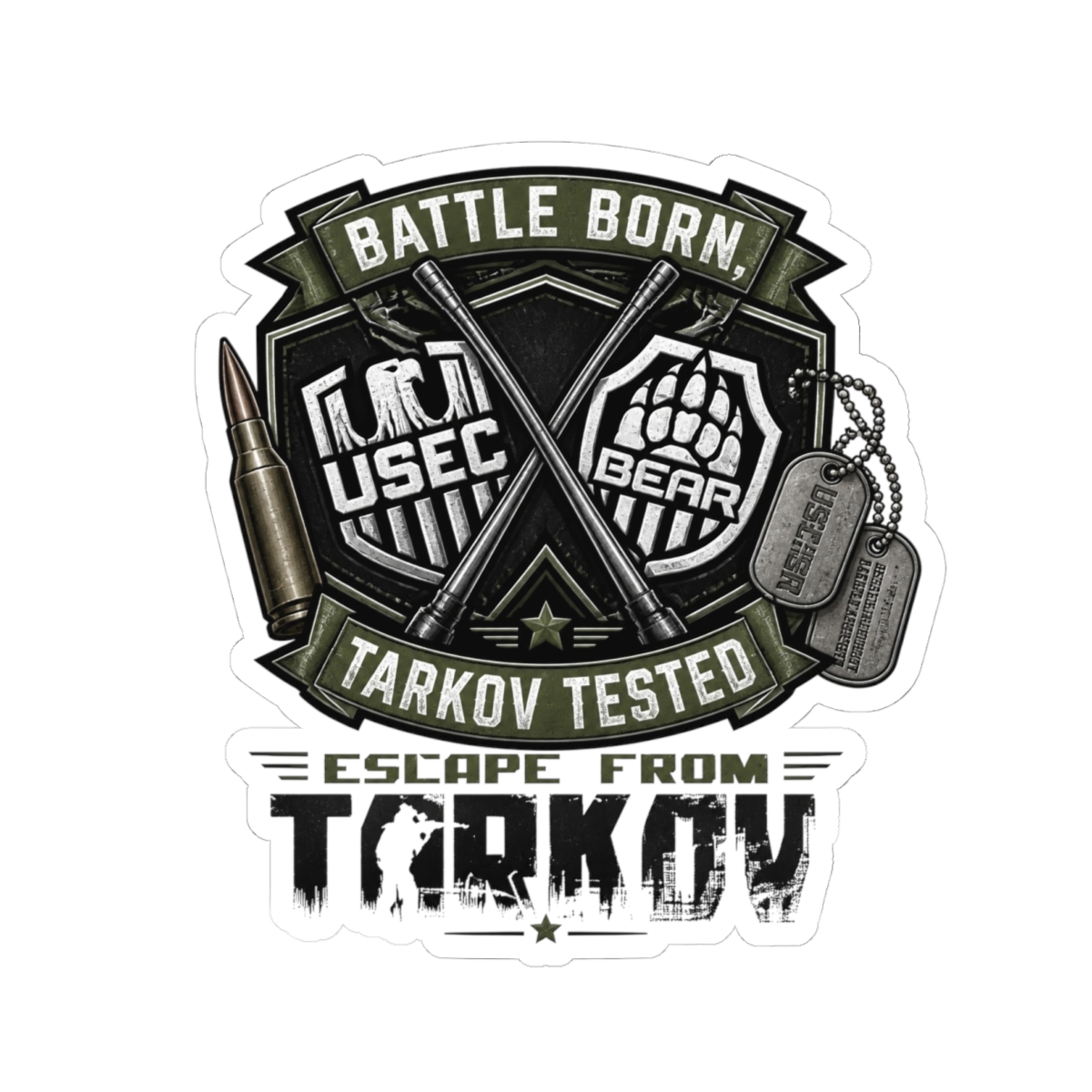 Escape From Tarkov "Battle Born, Tarkov Tested" Sticker - Escape From Tarkov official Stickers merch